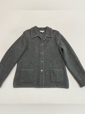 Talbots Vintage Wool Button Front Jacket Shacket Sz Med Classic Chic Designer